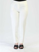 Pantalon poche simple bouton - Ecru 5153
