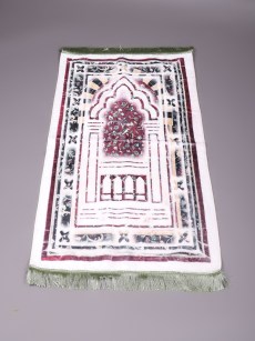 Tapis de prière velours en cuir - bordeaux