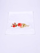 serviette à fleur velours tropical orange