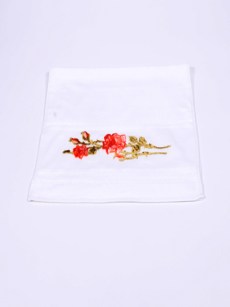 serviette à fleur velours tropical orange