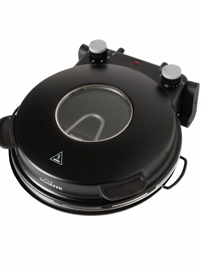 Schäfer Four en pierre machine à pizza, Lahmacun, crêpes, machine à pizza noir 1200 watts