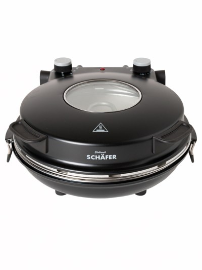 Schäfer Four en pierre machine à pizza, Lahmacun, crêpes, machine à pizza noir 1200 watts