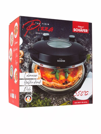 Schäfer Four en pierre machine à pizza, Lahmacun, crêpes, machine à pizza noir 1200 watts