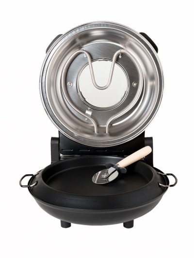 Schäfer Four en pierre machine à pizza, Lahmacun, crêpes, machine à pizza noir 1200 watts