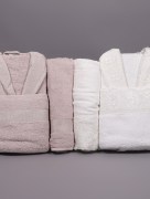 Ensemble de peignoirs avec guipure Ipekce 6 pièces - Taupe/Crème