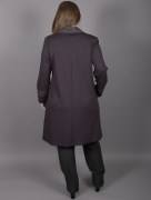 Veste, 5 boutons, Col châle brodé violet 