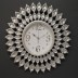  Horloge murale argentéavec Strass transparent D.44 cm
