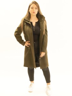 Manteau mi-long simple - kaki