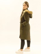 Manteau mi-long simple - kaki