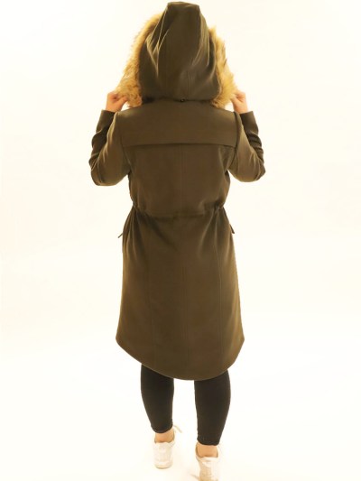Manteau mi-long simple - kaki