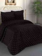 Couvre lit 2 personnes Almina velours avantgart 250x260cm noir