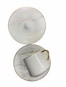 Ensemble de tasses à café motif marbre blanc 12 pièces - grand 