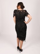 Robe mi longue à dentelle Dans - noir