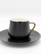 Ensemble de tasses à café motif marbre noir 12 pièces - grand 