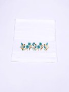 serviette à fleur velours glaîeul vert menthe