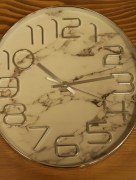 Horloge murale effet  marbré - blanc/gris 30cm
