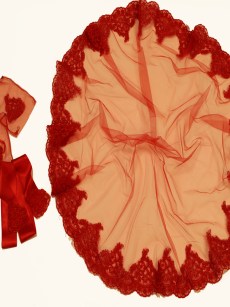    Ensemble d'accessoires de mariée (ensemble de ceinture de voile et de gants de henné) - rouge 