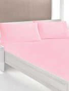 Drap housse élastique coton Ipekce 160x200cm - rose