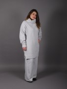 Pull à torsades maille épaisse col roulé décontracté Soul  gris