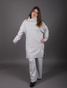 Pull à torsades maille épaisse col roulé décontracté Soul  gris