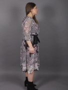 Robe trapèze à motif Ksas - rose