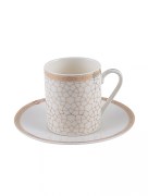 Karaca Roxy Ensemble de 4 tasses à café blanc et bleu