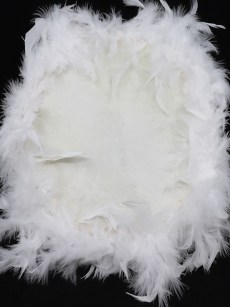 Tambourin à plume pour mariage - blanc