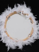 Tambourin à plume pour mariage - blanc