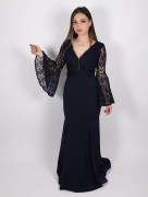 Robe chic à dentelle - bleu marine