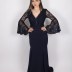 Robe chic à dentelle - bleu marine