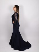 Robe chic à dentelle - bleu marine