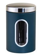 Pot de rangement en acier inoxydable 2L, bleu canard