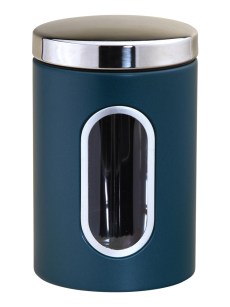 Pot de rangement en acier inoxydable 2L, bleu canard