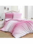 Ensemble de couette de lit 2 personnes Anatolia Symétrique rose