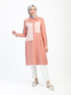 Tunique détaillée à rayure 1544 - rose 