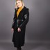 Veste longue avec manches en simili-cuir Puane - noir