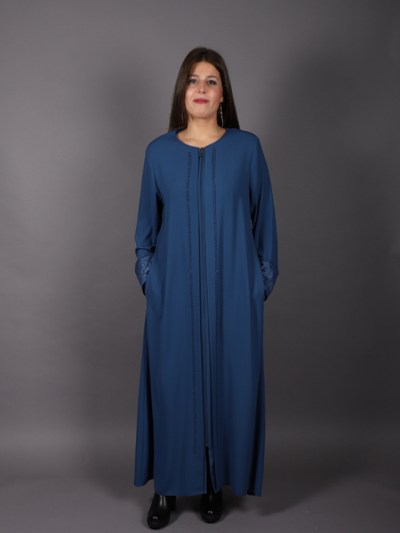 Abaya à strass Hesna - bleu marine