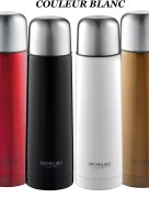 Bouteille isolante en acier inoxydable 1,0 ltr. Michelino - blanc