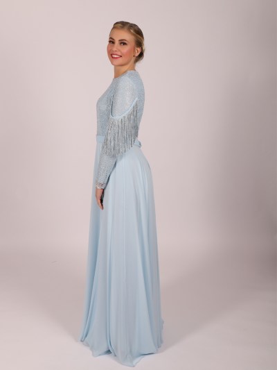 Robe longue originale Garize - bleu