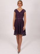 Robe devant courte derrière col V Dans - violet