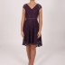 Robe devant courte derrière col V Dans - violet