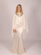Robe longue cape Loreen -  beige