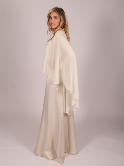 Robe longue cape Loreen -  beige