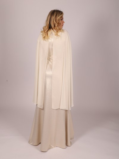 Robe longue cape Loreen -  beige