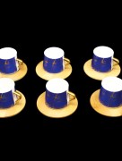 Set de café 6 pièces Almina bambou marbré - bleu
