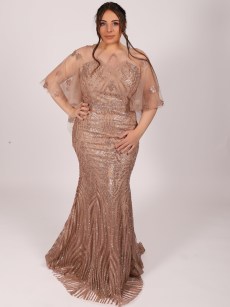 Robe de soirée chic Viore- rose pâle 