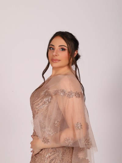 Robe de soirée chic Viore- rose pâle 