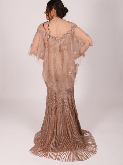 Robe de soirée chic Viore- rose pâle 