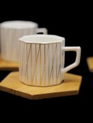 Set de café 6 pièces Almina bambou symétrique - doré