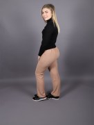 Pantalon élastique marron Puane